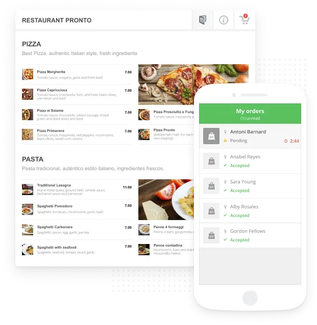 Food menu ordering system