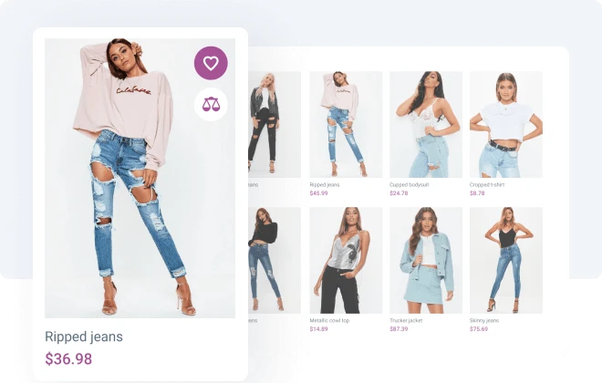 ecommerce grid layout of women clothing